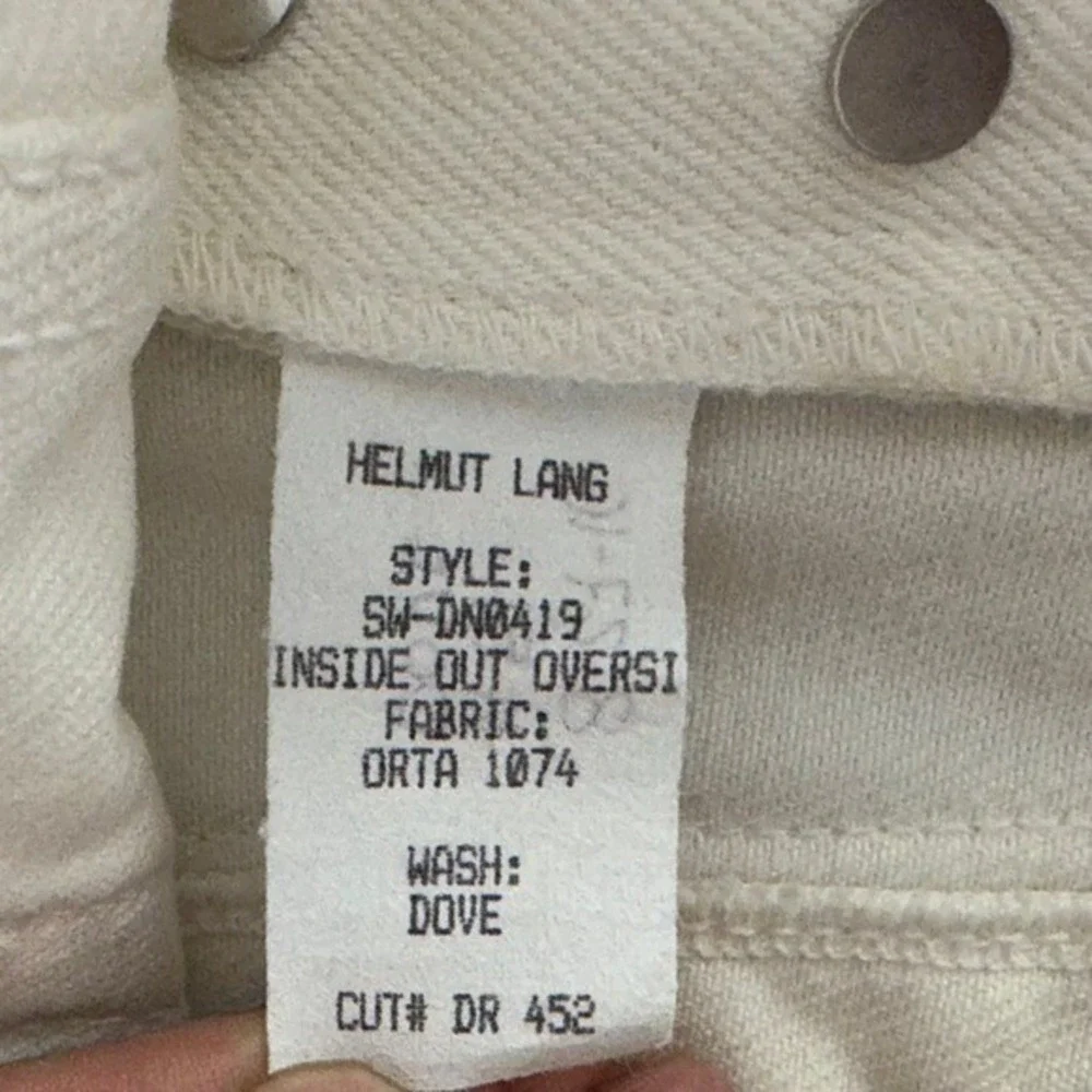 Helmut Lang‎ Rolled Boyfriend Shorts Mid Rise Relaxed Fit Dove White Size 26